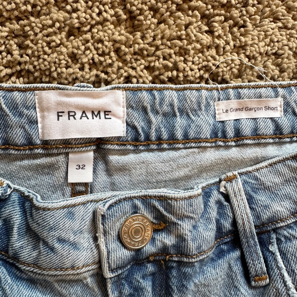 Frame Denim Light Blue Boyfriend Jean Shorts